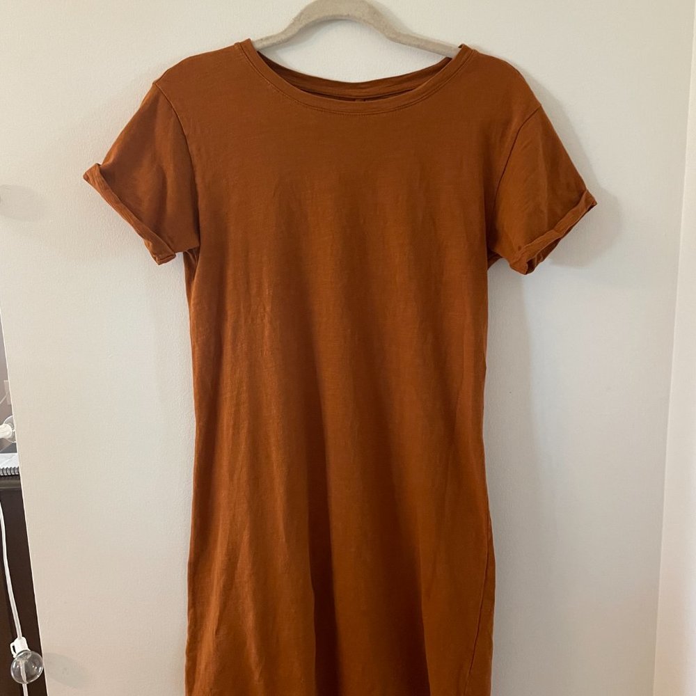 Burnt Orange/Caramel T-shirt Dress XS